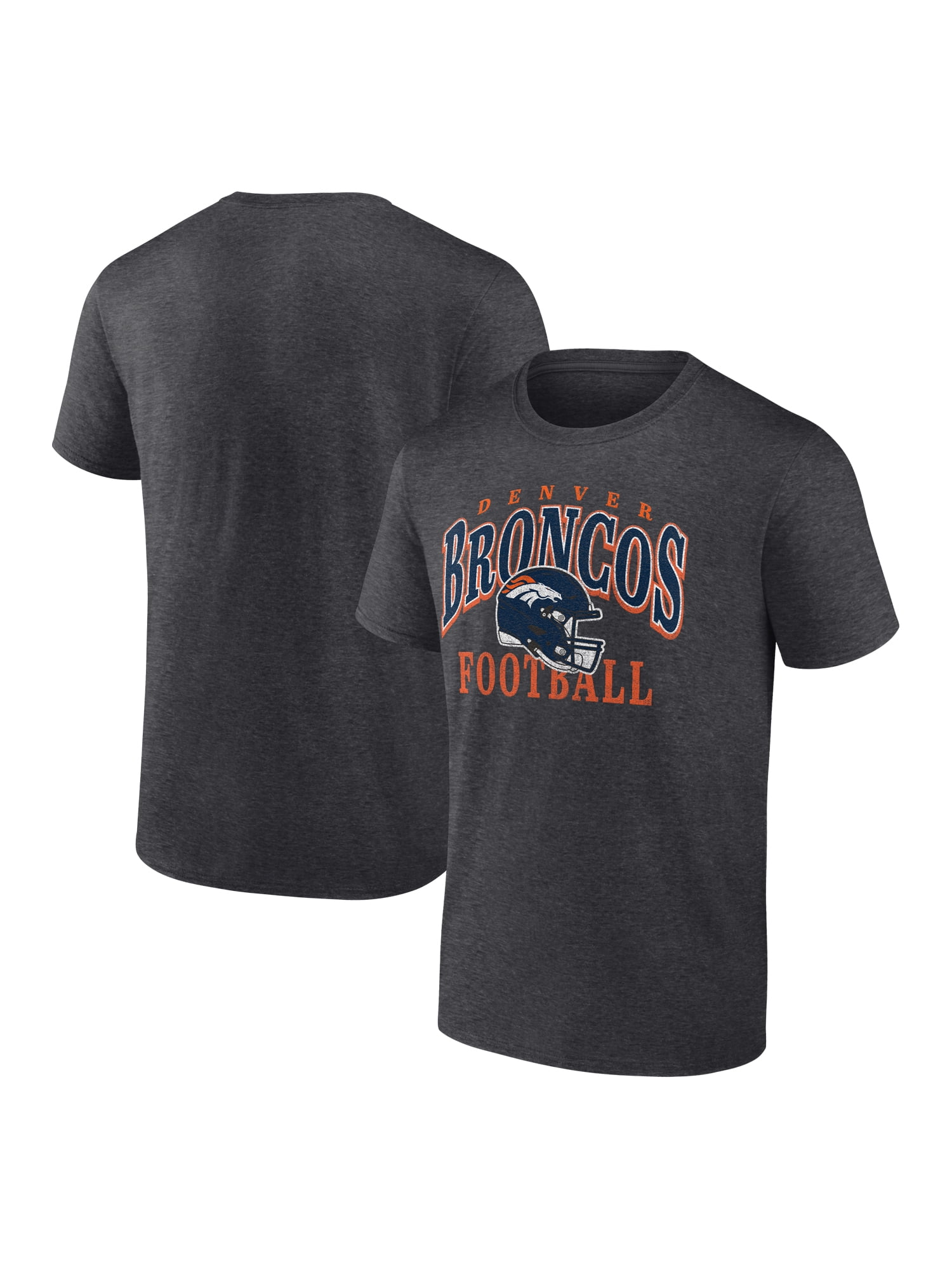 NFL Denver Broncos Men's Cotton Charcoal Heather Short Sleeve T-Shirt