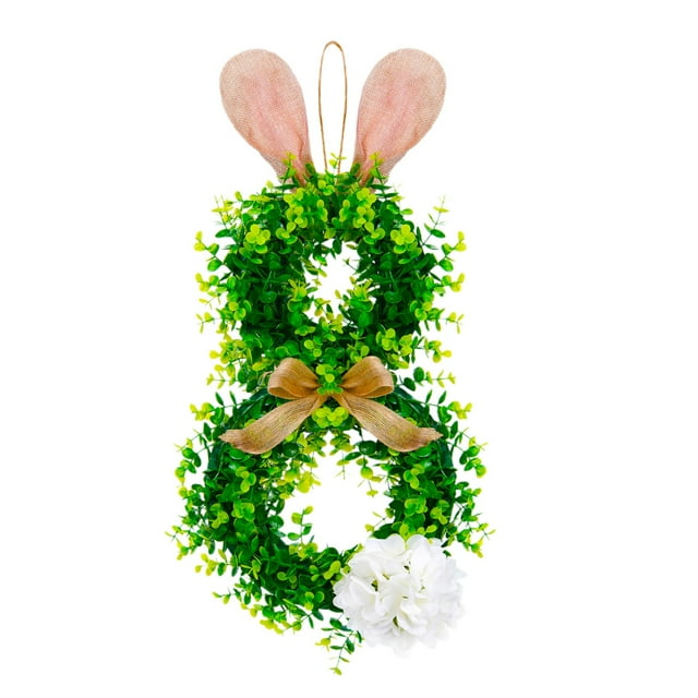 Adornos de Pascua Corona con orejas de conejo Adorno para ventana Coronas decorativas festivas para colocar delante de la puerta Decoración para crear un ambiente festivo.
