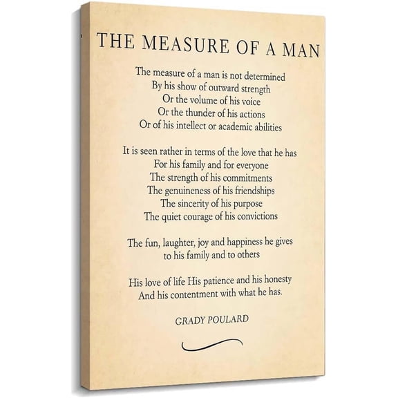 The Measure of The Man Poem Wall Art poster  Poetry Poster Decoration Living Room Canvas poster