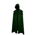 thumbnail image 4 of Adult Hooded Cloak Medieval Cape Ranger Elven Costume for Men Women Halloween Cosplay Gothic Wicca Robe Wizard Sorcerer Knight Larp Dress Up Full Length, 4 of 5