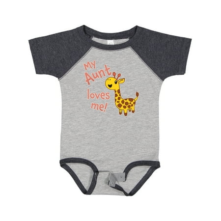 

Inktastic My Aunt Loves Me- Cute Giraffe Boys or Girls Baby Bodysuit