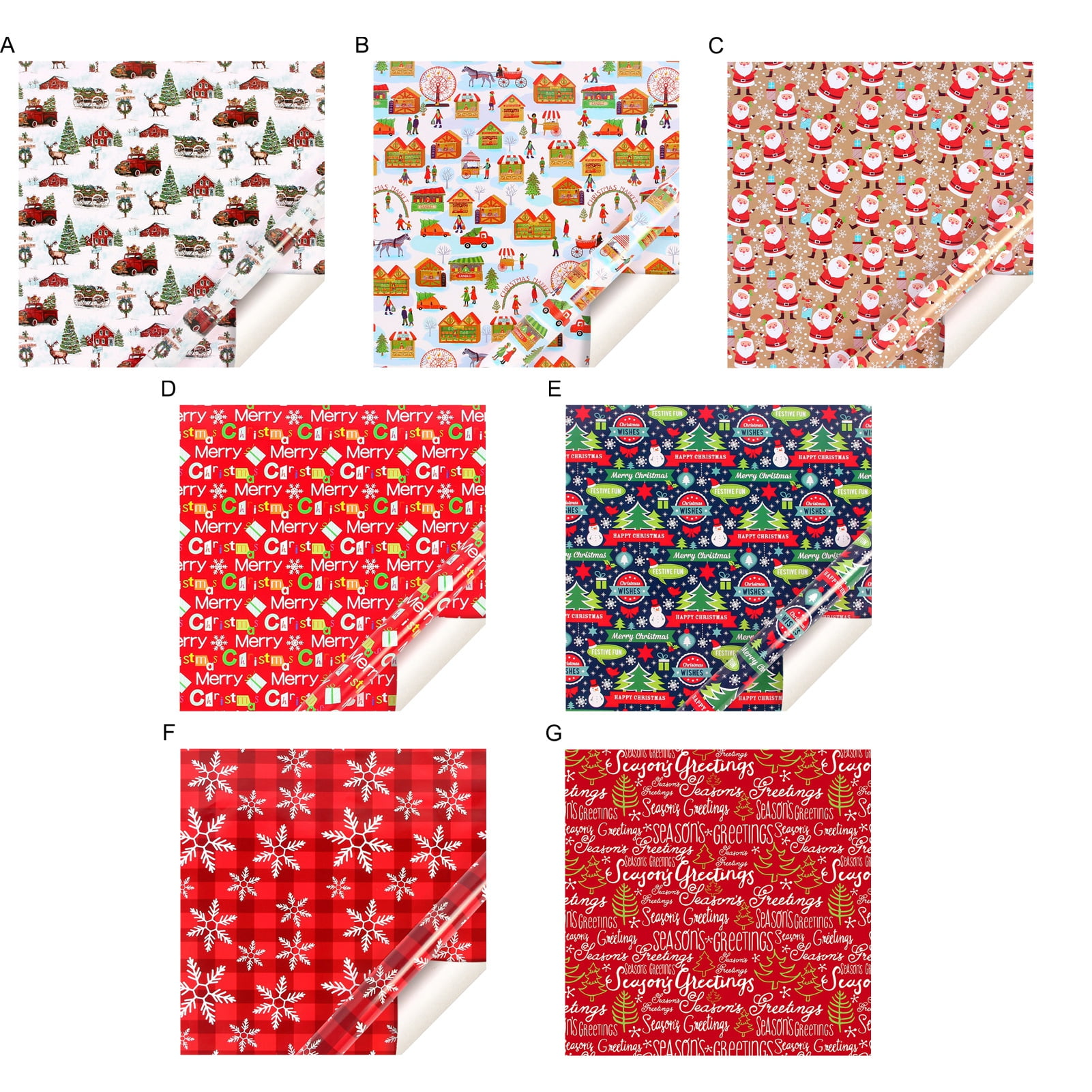 Bobasndm Christmas Gift Wrapping Paper, Red and White Paper with