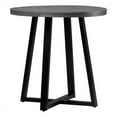 thumbnail image 1 of 36" Table Ronde en Bois Massif en Détresse - Gris / Noir, 1 of 5