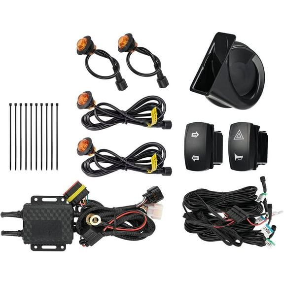 KEMIMOTO UTV Turn Signal Kit w/ Horn Pre-Wired Plug & Play Blinker Rocker Switch Hazard Light Universal Street Legal Kit Compatible with Polaris Can-Am Kawasaki Cfmoto