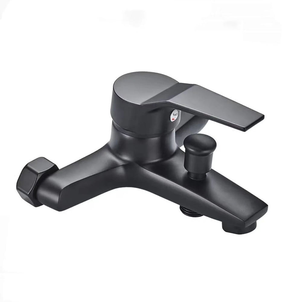 LITTLE HOME Black Zinc Alloy Wall Mounted Bathroom Faucet with Dual Control for Bathtub and Shower, Adjustable Hole Spacing 13-17cm, Easy Installation, Modern Design (Shower Faucet)