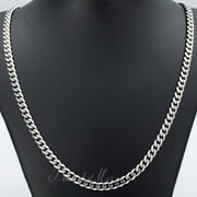 Hermah 3/5/7/9/11mm 16-30 Stainless Steel Silver Tone Chain Cuban Curb Men Necklace