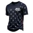 thumbnail image 2 of Zimjoy USA Soccer Men's Shirts Crewneck Short Sleeve 2026 Country Team Tee Shirts Fan International Football Shirt Retro Streetwear Top Navy XL, 2 of 5