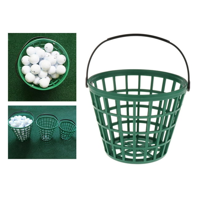 Canasta de de golf resistente, pelotas de golf, pelotas de tenis, cubo de transporte de recolección de huevos Contenedor de almacenamiento de Capacidad para 50 bolas Soledad Cesta de transporte de pelota de golf