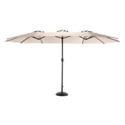 Double-Sided Large Outdoor Garden Umbrella 14.8FT Steel Ribs Easy Adjustment