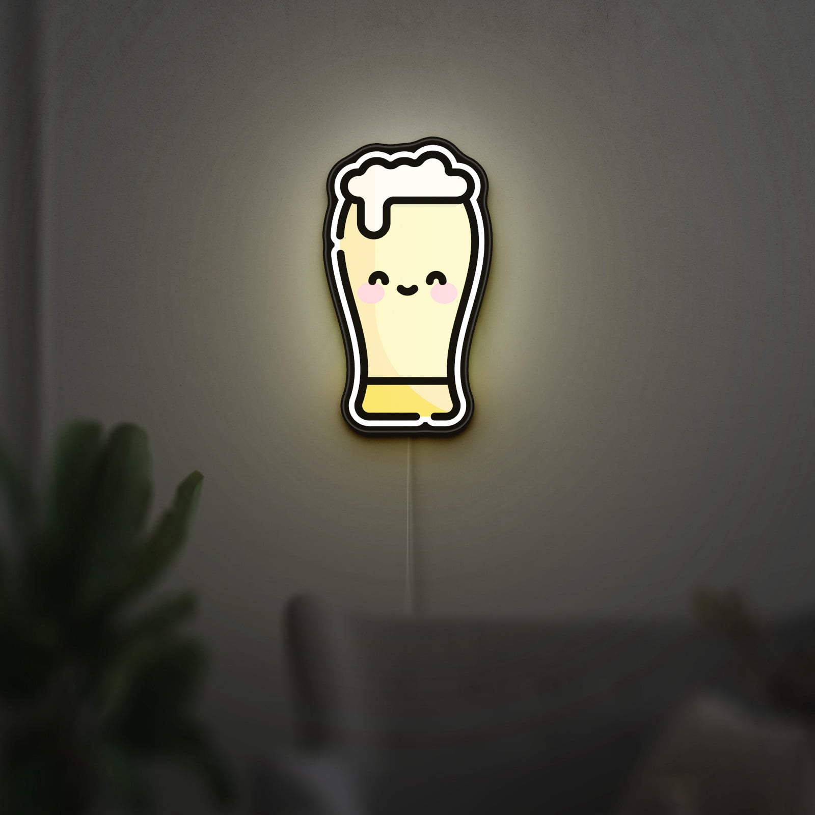 Alcohol Beer 3D Novelty Light Box, Glass Lamp Decor for Beverage Lovers, Party Decor and Barroom Enthusiasts (Width 8 inch, 20cm)