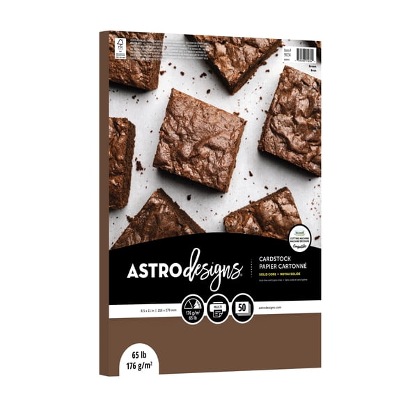 Astrodesigns Cardstock, Brown, 8.5" x 11", 65 lb./176 gsm, 50 Sheets (91034)