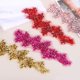 thumbnail image 4 of Uxcell 2Pack Parches de Aplique de Strass, 13x4Pulgadas Parches de Bordado de Encaje Azul Claro Coser en Strass Cuentas para Hacer Vestidos Decoración de Banquete de Boda y Noche, 4 of 6
