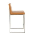 thumbnail image 3 of Fuji High Back Counter Stools for Kitchen Counter in Stainless Steel, Counter Height Chairs, Bar Stools Set of 2, Counter Height Stools Set of 2, Bar Stools For Kitchen Island (Camel Faux Leather), 3 of 10