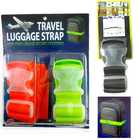 AllTopBargains 2 Pc Travel Suitcase Luggage Secure Password Code Lock Belt Strap Band (Best Way To Secure Luggage)