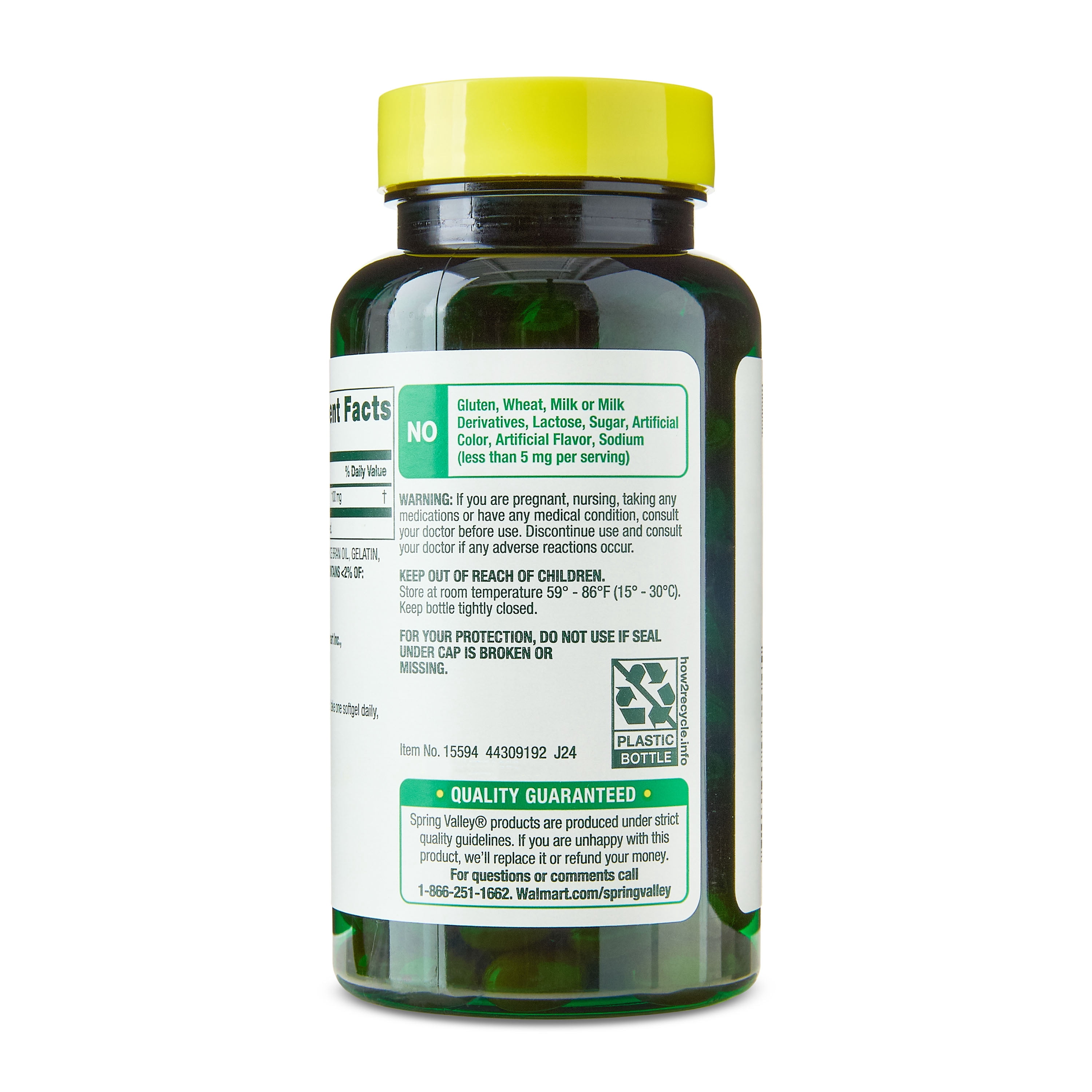 (3 pack) Spring Valley Rapid-Release CoQ10 Heart Health Dietary Supplement Softgels, 100 mg, 120 Count