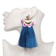 thumbnail image 2 of Pendientes de borla largos de estilo nacional Clips para las orejas vintage Regalo adornado para mujeres (azul), 2 of 2