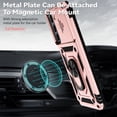 thumbnail image 2 of Jiahe Cover For Samsung Galaxy S22 Case,Shockproof Slide Camera Lens Protector with 360° Rotate Ring Kickstand Case with Ring Holder Magnetic Car Mount,Rosegold, 2 of 8
