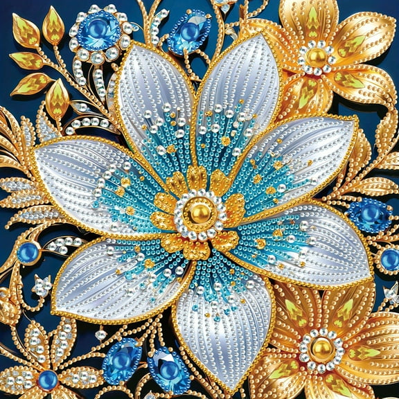 5D DIY diamond art painting kit, blooming flowers special shape diamond canvas, that can relieve stress and relax and can be used for home wall decoration