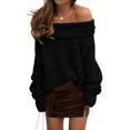 thumbnail image 1 of Jersey PRETTYGARDEN con hombros descubiertos de manga larga negro L, 1 of 7