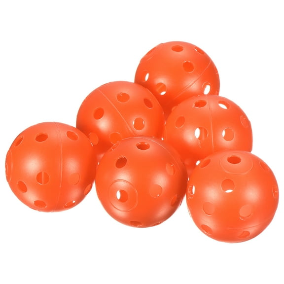Uxcell Plastic 41mm Air Flow Hollow Training Golf Practice Balls with Holes Orange 12 Pcs