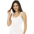 thumbnail image 5 of Camisole for Women, 100% Cotton, Airy Soft Comfy Lace Cami Tank Tops Undershirt (White/Lace Strap, Medium), 5 of 5