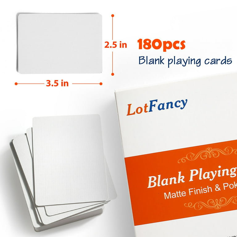 200 Pcs White Blank Playing Cards Index Flash Cards to Write On, Bridge  Size