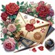 thumbnail image 1 of Pintura de diamante 5D DIY Kit de taladro con forma especial parcial Flores Letra 30x30cm, 1 of 9