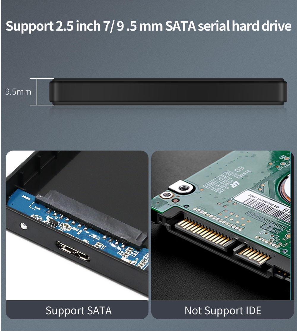 Case Hd Externo USB 3.0 to 2.5 Inch HDD SSD Enclosure External Hard Drive Disk Box for PC Laptop ,Easy to Use