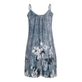 thumbnail image 5 of Plus Size Overall Shorts For Women Crew Neck Sleeveless Print Halter Romper Summer Trendy Jumpsuit With Pockets (5XL, Gray), 5 of 6
