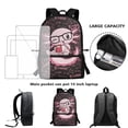 thumbnail image 4 of Uorisanigo 4PCS Axolotl School Backpack, Kids School Bag With Insulated Lunch Box & Pencil Case & Water Bottle Sleeve, Universal Travel Casual Camping Daypack Fit Teens, 4 of 7