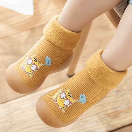 

Baby Toddler Girls Shoes Slipper Kids Knit Soft Stocking Sole Solid Rubber Socks Warm Boys Baby Shoes