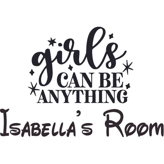 Girls Can Be Anything Quotes Wall Decal - Custom Vinyl Wall Art - Personalized Name - Baby Girls Boys Kids Nursery Daycare Bedroom Wall Decal Room Decor Wall Stickers Decoration Size (20x40 inch)