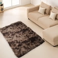 thumbnail image 4 of Area Rugs For Living Room, Small Carpet For Bedroom Bedside, Washable Soft Shag Aesthetic Plush High Pile Throw Rug For Playroom Dorm Room (Khaki), 4 of 5