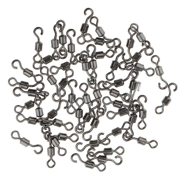 Conector Giratorio de Pesca de Barril Rodante 50 Piezas Acero Inoxidable Níquel Negro Sunnimix