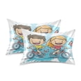 thumbnail image 2 of Children by Bike Queen Size Pillowcase Silky Smooth Finish Anti Wrinkle Design Easy Envelope Closure 20x30in, 2 of 9