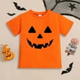 thumbnail image 2 of ANINEO Child Boys Girls Halloween T-Shirts Pumpkin Face Print Shirt Short Sleeve Casual Tops Tee For Fall Festival Party Stylish, 2 of 4