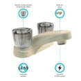 thumbnail image 2 of Dura Faucet Lavatory Faucet with Smoked Acrylic Knobs for RV Bathrooms - Bisque Parchment, 2 of 2