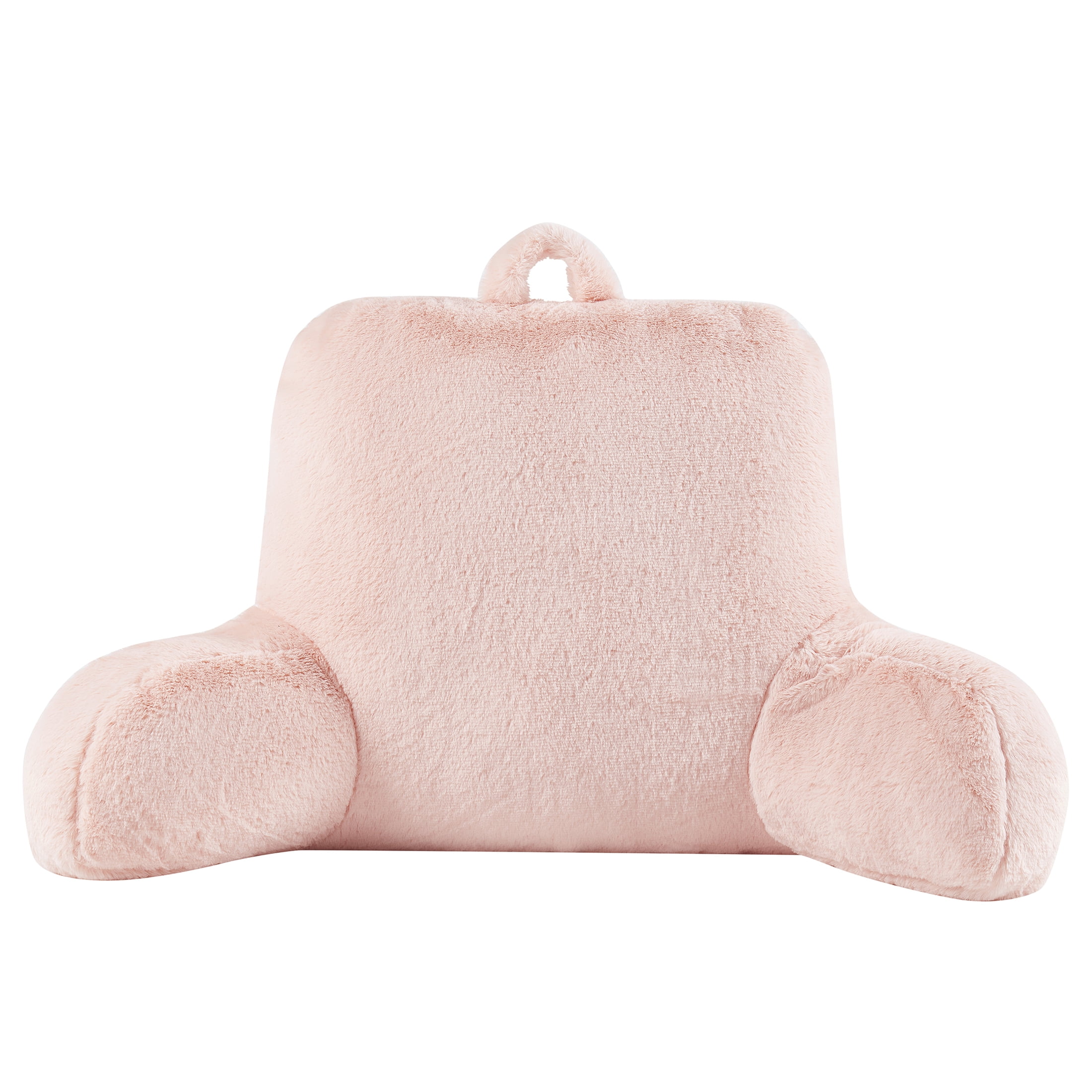 Mainstays Faux Fur Plush Bedrest Pillow, Specialty Size, Peach Pink, 1 ...