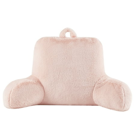 Mainstays Faux Fur Plush Bedrest Pillow, Specialty Size, Peach Pink