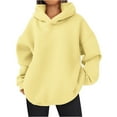 thumbnail image 2 of Mohiass Womens Oversized Hoodies Fleece Hooded Sweatshirts Casual Comfy Tops Fall Fashion 2025 Cute Clothes with Pockets Fluorescence Yellow M, 2 of 6
