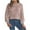 Pink, variant on GigrtiJin Women's Sweater Crewneck Ribbed Cable Knitted Sweaters Casual Comfy Lantern Sleeves Fall Winter Pullover Top