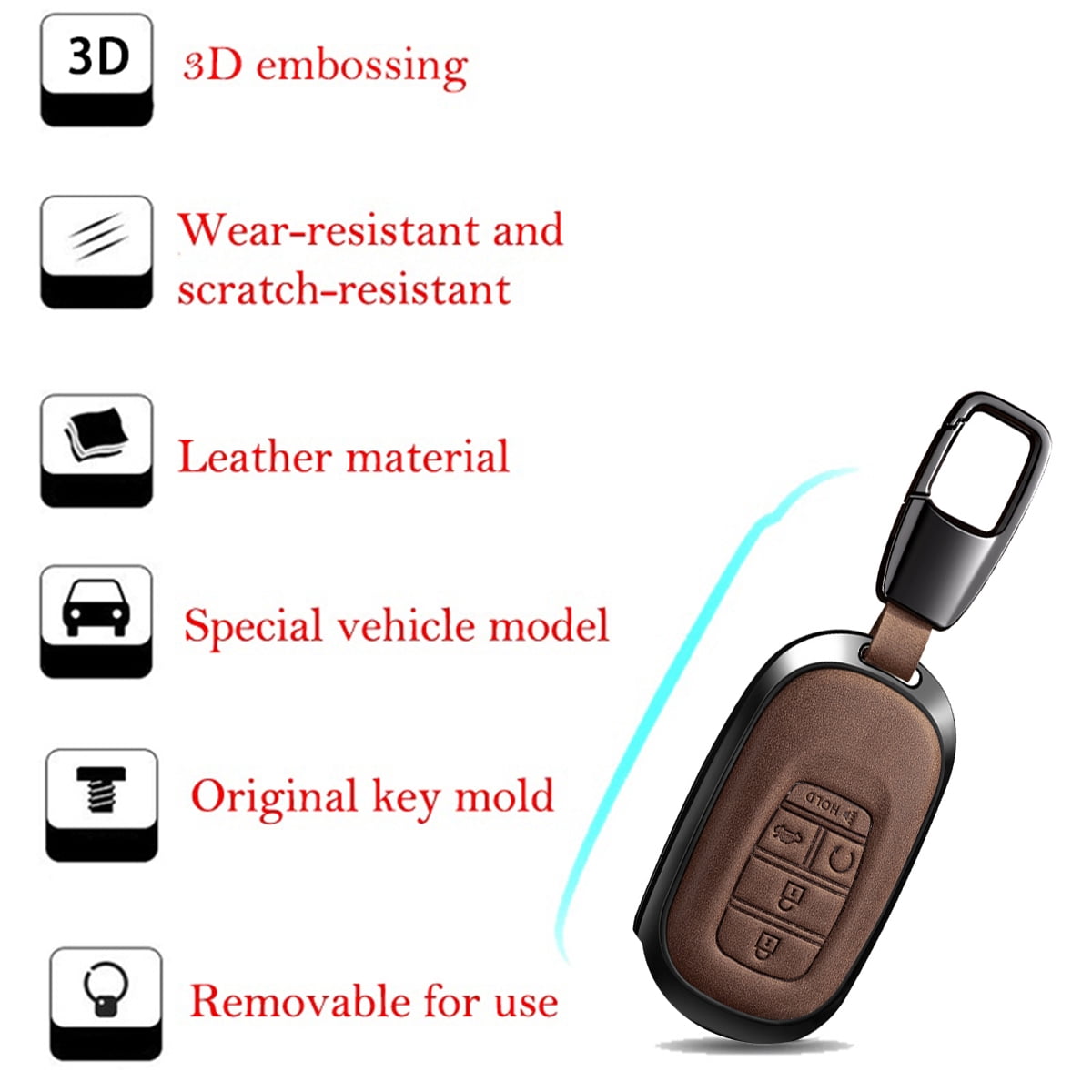 For Honda Key Fob Cover Compatible with 2023 Honda Civic Accord Pilot CR-V HR-V Key Fob Protector Key Case