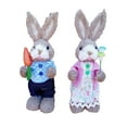 thumbnail image 2 of Rabbit Decorations Rabbits Bunny Animal Model 2pcs Easter Theme Party Supplies Ornaments 23cm/9in, 2 of 6
