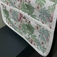 thumbnail image 3 of Hawaiian Microwave Oven Cover, Graphics of Flamingos and Various Island Leaves, Water Resistant Organizer with Pockets for Kitchen, 36" x 12", Multicolor, by Ambesonne, 3 of 4