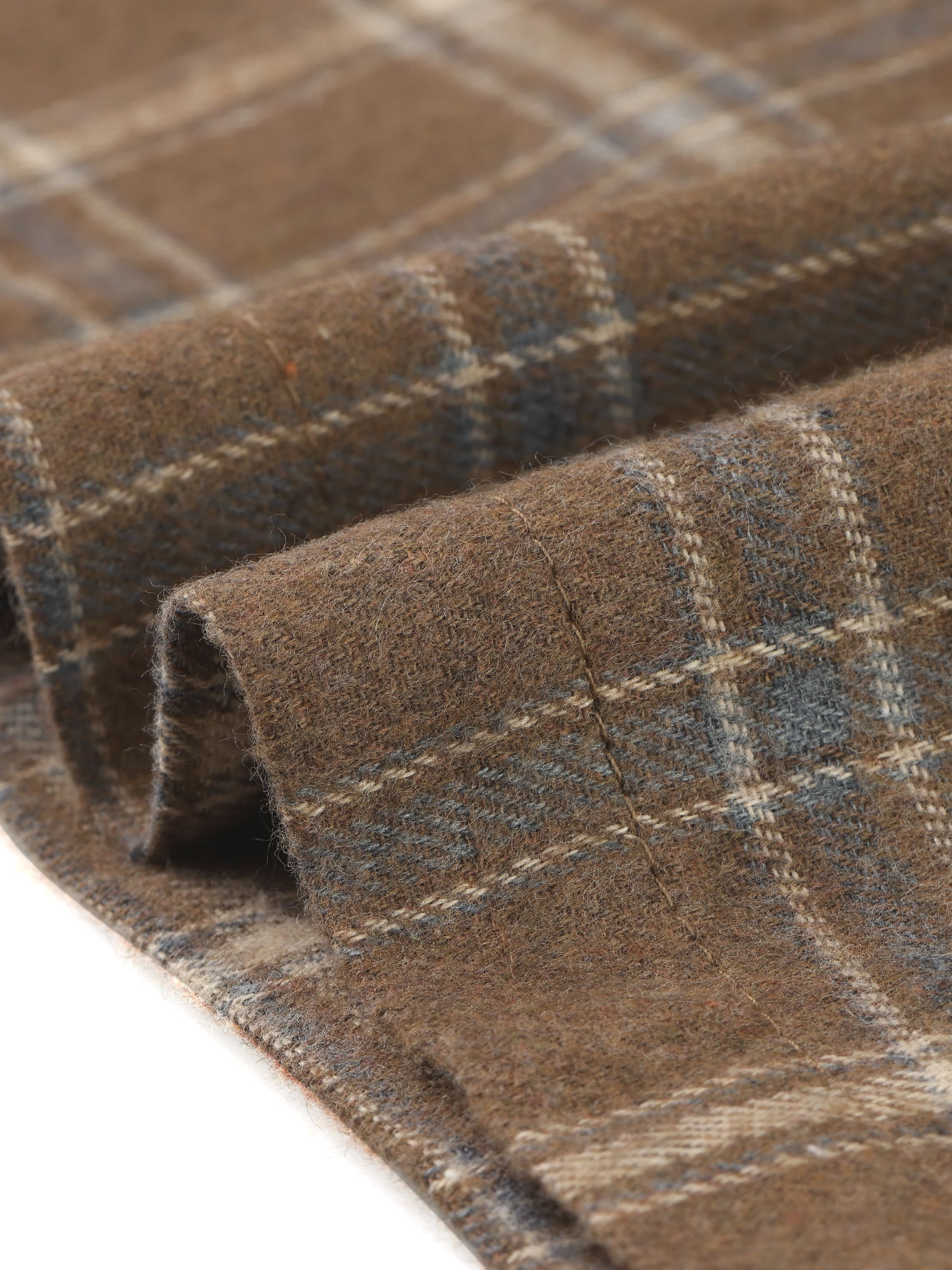 DARING DIVA Plaid Peter Pan Collar Long Sleeve Check Shift Dress XS Brown