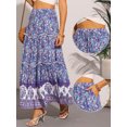 thumbnail image 2 of DARING DIVA Women's Floral Ruffle A Line Tiered Maxi Skirts XS Blue Purple, 2 of 6