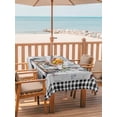 thumbnail image 2 of Outdoor Tablecloth with Umbrella Hole for Patio/Picnic/Party/Camping, Spring Flowers Waterproof Table Cloth Rectangle Table Cover Washable, Farmhouse Truck Black Plaid Wood Grain (60"x 102"), 2 of 8