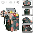 thumbnail image 4 of Botanical Jungle Leaves Insulated Backpack Cooler, Leakproof Cooler Bag with Exotic Floral Pattern for Outdoor Adventures, 4 of 5
