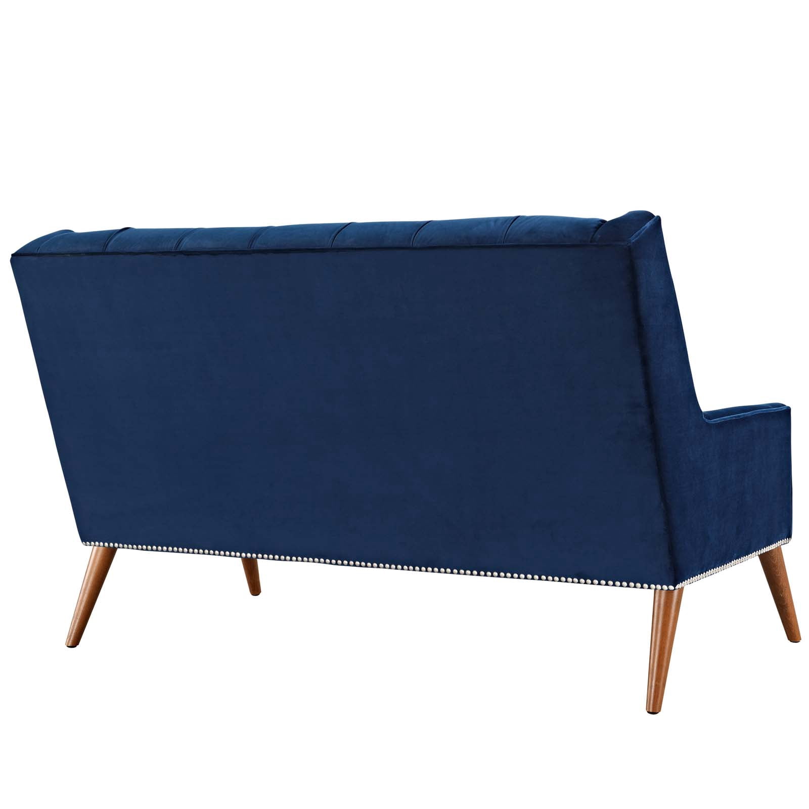 Modway Peruse Performance Velvet Loveseat in Navy