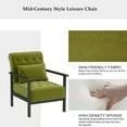 thumbnail image 6 of Coewske Green Velvet Modern Accent Chair Upholstered Armchair w/ Pillow Wood Frame, 6 of 6